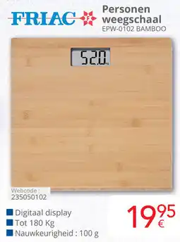 Eldi Friac Personen weegschaal EPW-0102 BAMBOO aanbieding