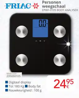 Eldi Friac Personen weegschaal EPWF-0105 BODY ANALYSER aanbieding