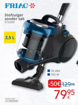 Eldi Friac Stofzuiger zonder zak VCS2500 aanbieding