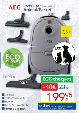 Eldi AEG Stofzuiger AB61A5UGT Animal/Parket aanbieding