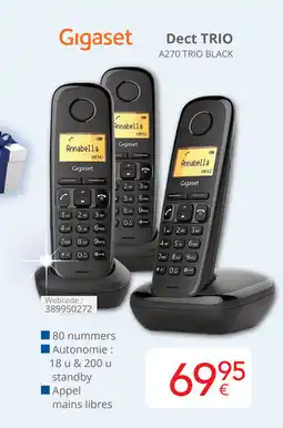 Eldi Gigaset Dect TRIO A270 TRIO BLACK aanbieding