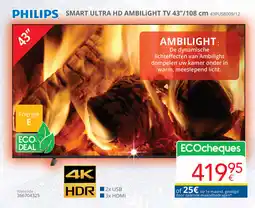 Eldi Philips smart ultra HD ambilight TV 43PUS8009/12 aanbieding