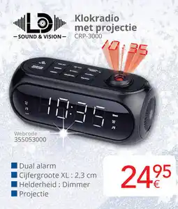 Eldi LD Sound & vision Klokradio met projectie CRP-3000 aanbieding