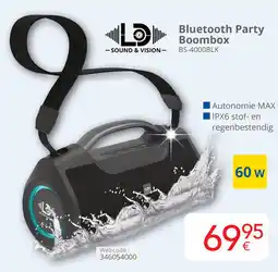 Eldi LD sound & vision Bluetooth Party Boombox BS-4000BLK aanbieding