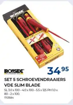 Meno Ironside set 5 schroevendraaiers vde slim blade aanbieding