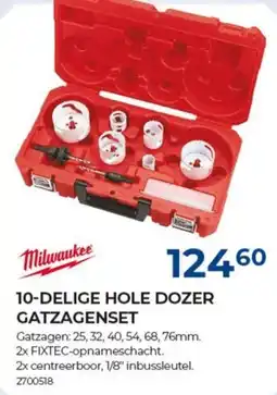 Meno Milwaukee 10-delige hole dozer gatzagenset aanbieding