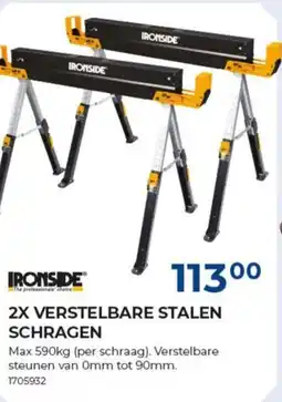 Meno Ironside 2x verstelbare stalen schragen aanbieding