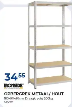 Meno Ironside opbergrek metaal/hout aanbieding