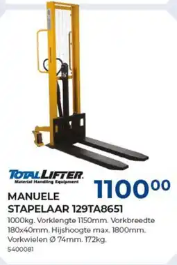 Meno Total lifter manuele stapelaar 129TA8651 aanbieding