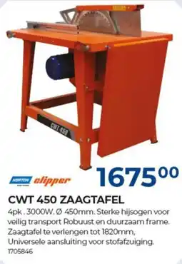 Meno Norton clipper CWT 450 zaagtafel aanbieding