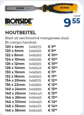Meno Ironside houtbeitel aanbieding
