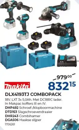 Meno Makita dlx4193tj combopack aanbieding