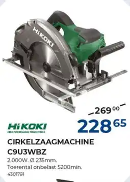 Meno Hikoki cirkelzaagmachine c9u3wbz aanbieding