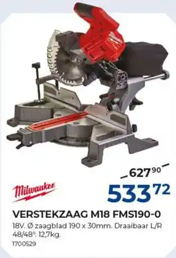 Meno Milwaukee verstekzaag m18 fms190-0 aanbieding