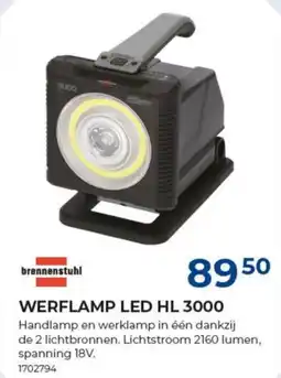 Meno Brennenstuhl werflamp led hl 3000 aanbieding