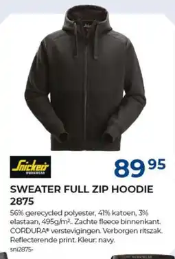 Meno Snickers sweater full zip hoodie 2875 aanbieding