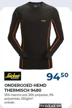 Meno Snickers ondergoed hemd thermisch 9480 aanbieding
