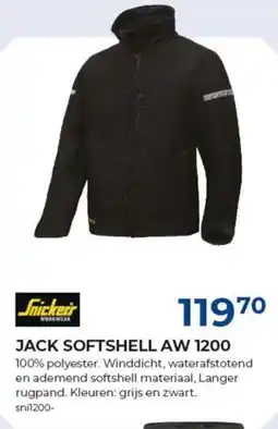 Meno Snickers jack softshell aw 1200 aanbieding