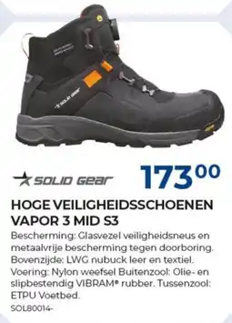 Meno Solid gear hoge veiligheidsschoenen vapor 3 mid s3 aanbieding