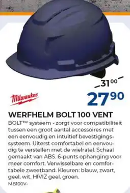 Meno Milwaukee werfhelm bolt 100 vent aanbieding