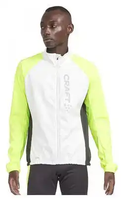 Decathlon Craft Core Bike SubZ Lumen Windbreaker Jacket White Yellow Men's aanbieding