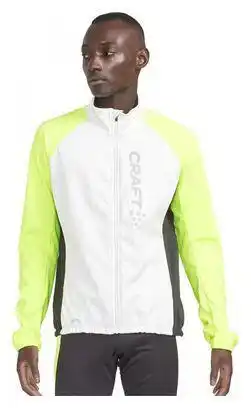 Decathlon Craft Core Bike SubZ Lumen Windbreaker Jacket White Yellow Men's aanbieding