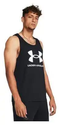 Decathlon Under Armour Sportstyle Logo Tank Zwart Heren aanbieding