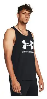 Decathlon Under Armour Sportstyle Logo Tank Zwart Heren aanbieding