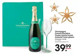 Sligro Champagne canard-duchêne cuvée léonie iconic inclusief twee glazen aanbieding