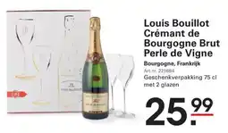 Sligro Louis bouillot crémant de bourgogne brut perle de vigne aanbieding