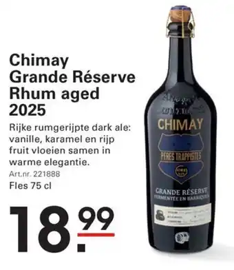 Sligro Chimay grande réserve rhum aged 2025 aanbieding