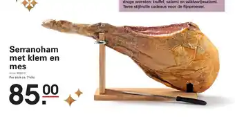 Serranoham met klem en mes