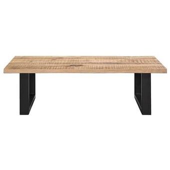 Leen Bakker Salontafel Trevor - bruin/zwart - 42x140x80 cm - Leen Bakker aanbieding