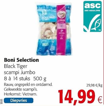 Colruyt Boni Selection Black Tiger scampi Jumbo aanbieding