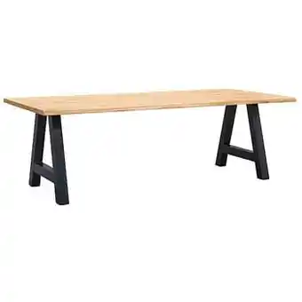 Leen Bakker UMIX boomstamtafel Houston A-poot - 75x240x100 cm - eiken/zwart - Leen Bakker aanbieding