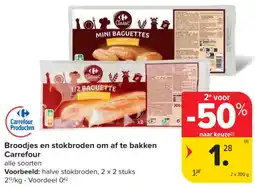 Carrefour Market Broodjes en stokbroden om af te bakken Carrefour aanbieding