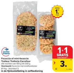 Carrefour Market Focaccia of mini-focaccia Traiteur Trattoria Carrefour aanbieding
