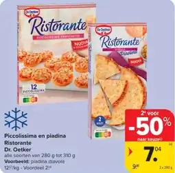 Carrefour Market Piccolissima en piadina Ristorante Dr. Oetker aanbieding