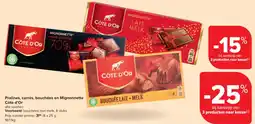 Carrefour Market Pralines, carrés, bouchées en Mignonnette Côte d'Or aanbieding