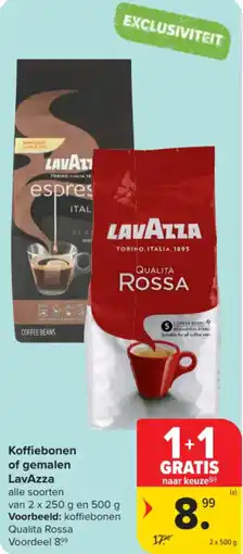 Carrefour Market Koffiebonen of gemalen LavAzza aanbieding