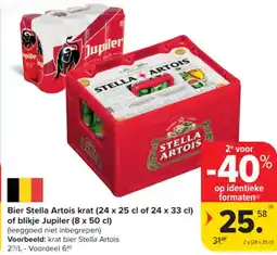 Carrefour Market Bier Stella Artois Krat of Blikje Jupiler aanbieding