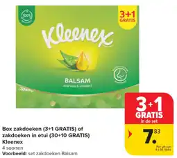 Carrefour Market Box zakdoeken of zakdoeken in etui Kleenex aanbieding
