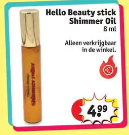 Kruidvat Hello Beauty stick Shimmer Oil aanbieding