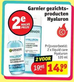 Kruidvat Garnier gezichtsproducten Hyaluron aanbieding