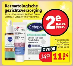 Kruidvat 2 x dagcrème Kruidvat Derma SPF30 50 ml aanbieding