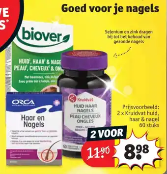 Kruidvat 2 x Kruidvat huid, haar & nagel 60 stuks aanbieding