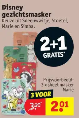 Kruidvat 3 x sheet masker Marie aanbieding