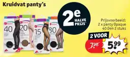 Kruidvat 2 x panty Opaque 40 Den 2 stuks aanbieding
