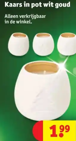 Kruidvat Kaars in pot wit goud aanbieding