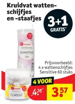 Kruidvat Kruidvat wattenschijfjes en -staafjes aanbieding